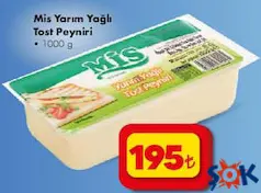 MİS YARIM YAĞLI TOST PEYNİRİ 1000 G